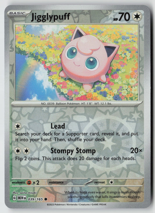 Jigglypuff 039/165 SV: Scarlet & Violet 151 Common Reverse Holo NM saino misaki