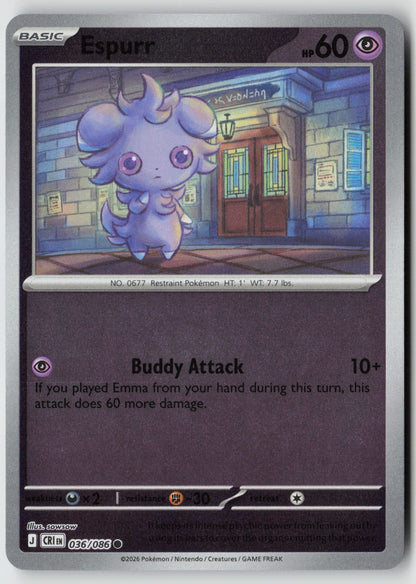 Espurr 036/086 ME04: Chaos Rising Common Reverse Holo NM sowsow