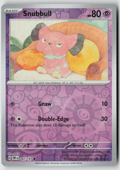 Snubbull 087/197 SV03: Obsidian Flames Common Reverse Holo NM Sekio