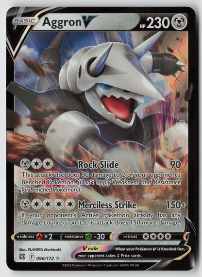 Aggron V 096/172 SWSH09: Brilliant Stars Ultra Rare Holo NM Kagemaru Himeno