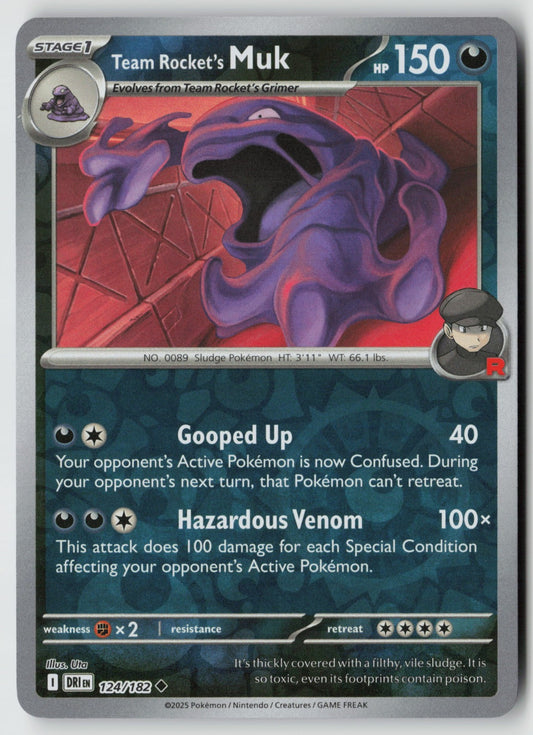 Team Rocket's Muk 124/182 SV10: Destined Rivals Uncommon Reverse Holo NM GIDORA
