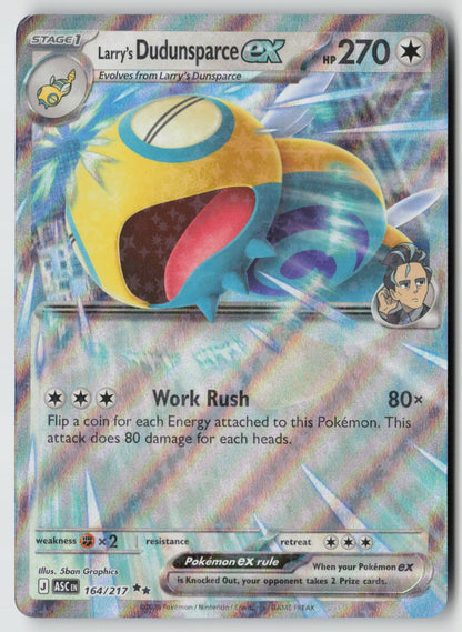 Larry's Dudunsparce ex 164/217 ME: Ascended Heroes Double Rare Holo NM