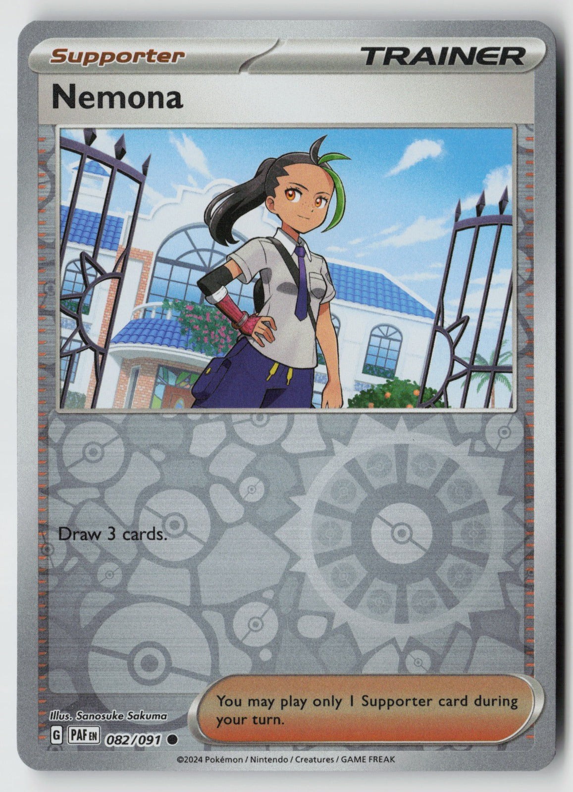 Nemona 082/091 SV: Paldean Fates Common Reverse Holo NM Sanosuke Sakuma