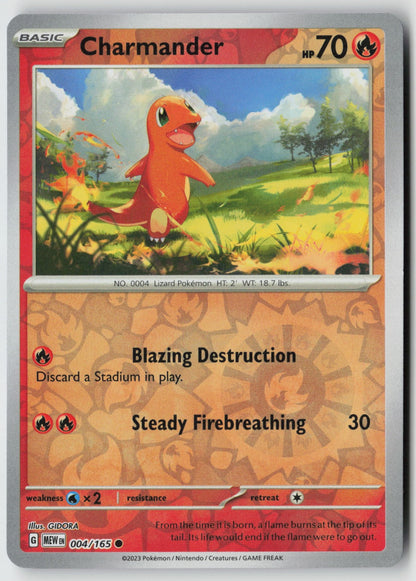 Charmander 004/165 SV: Scarlet & Violet 151 Common Reverse Holo NM