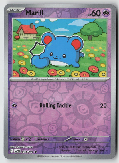 Marill 073/191 SV08: Surging Sparks Common Reverse Holo NM Shimaris Yukichi