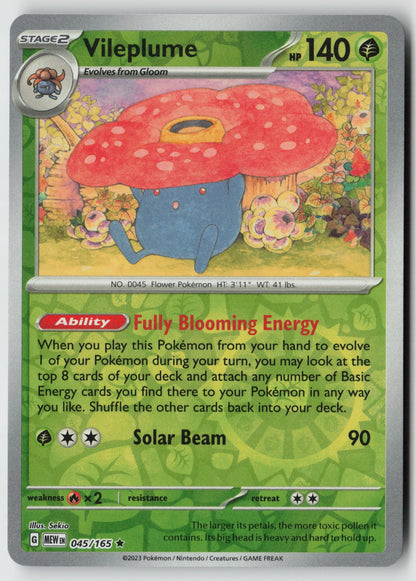 Vileplume 045/165 SV: Scarlet & Violet 151 Rare Reverse Holo NM Sekio