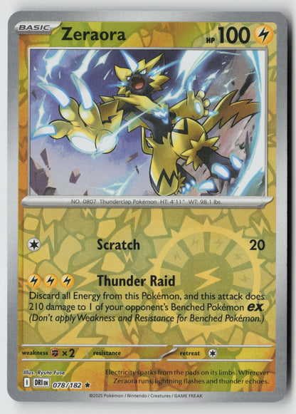 Zeraora 078/182 SV10: Destined Rivals Rare Reverse Holo NM Yuya Oka