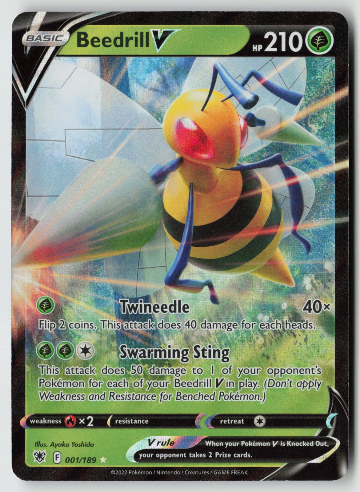 Beedrill V 001/189 SWSH10: Astral Radiance Ultra Rare Holo NM Narumi Sato