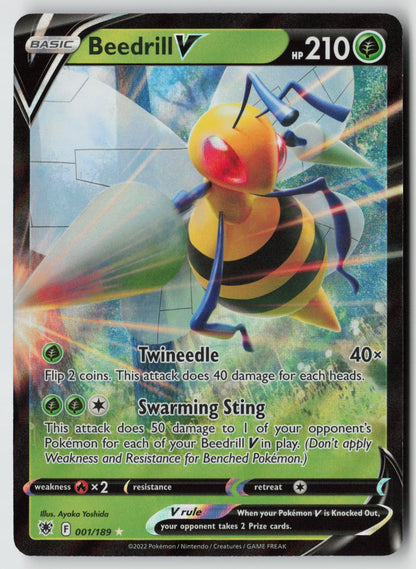 Beedrill V 001/189 SWSH10: Astral Radiance Ultra Rare Holo NM Narumi Sato