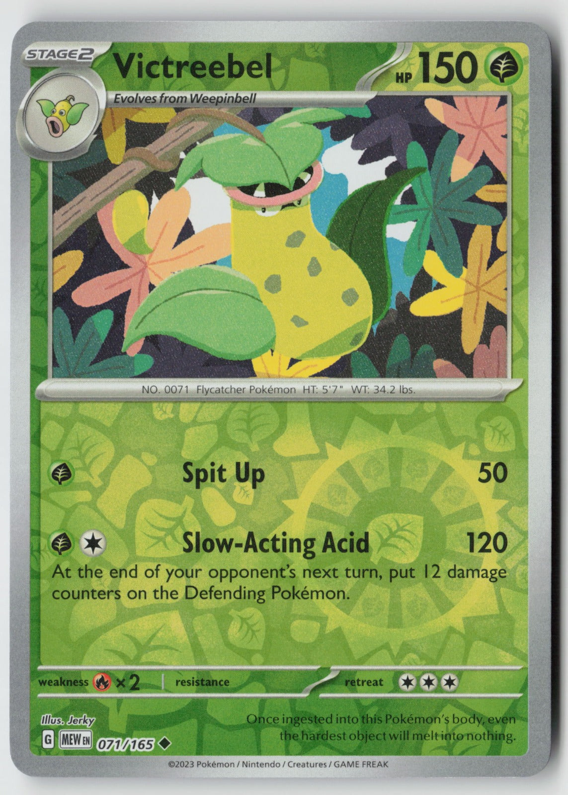 Victreebel 071/165 SV: Scarlet & Violet 151 Uncommon Reverse Holo NM Jerky