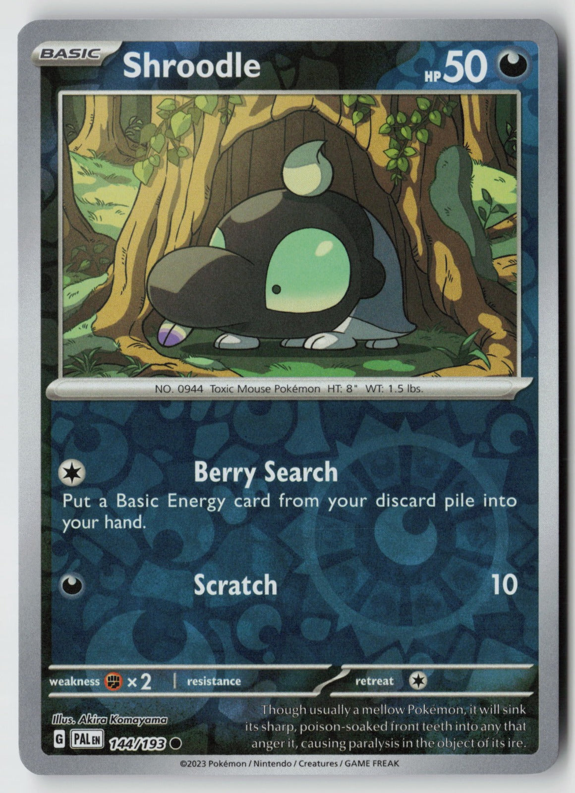 Shroodle 144/193 SV02: Paldea Evolved Common Reverse Holo NM Akira Komayama