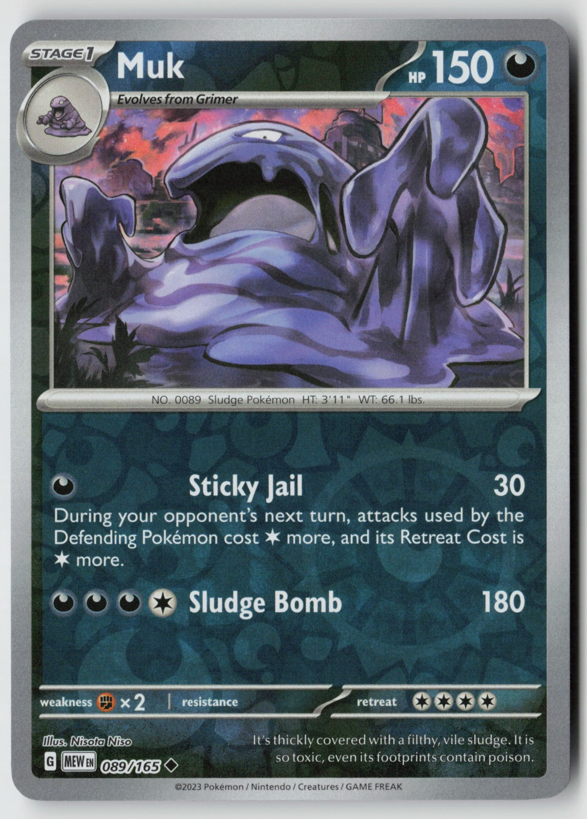 Muk 089/165 SV: Scarlet & Violet 151 Uncommon Reverse Holo NM Nisota Niso