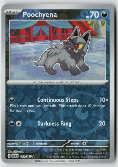 Poochyena 113/167 SV06: Twilight Masquerade Common Reverse Holo NM Shibuzah
