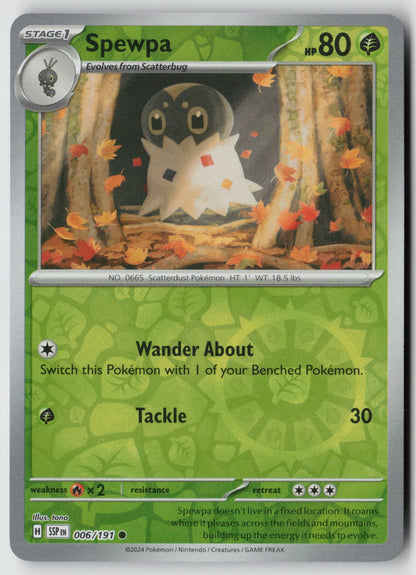 Spewpa 006/191 SV08: Surging Sparks Common Reverse Holo NM tono