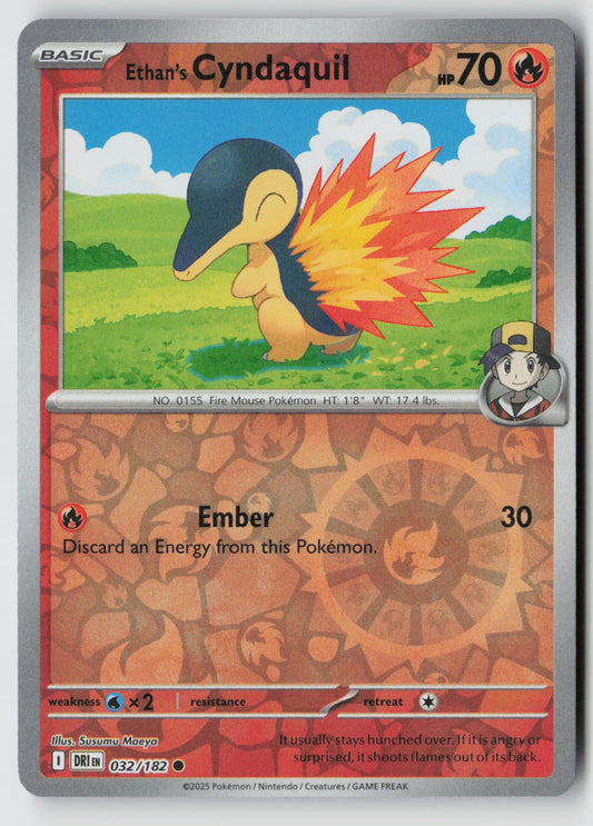 Ethan's Cyndaquil 032/182 SV10: Destined Rivals Common Reverse Holo NM
