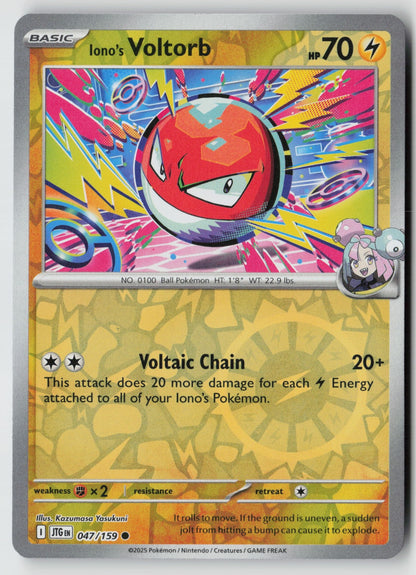 Iono's Voltorb 047/159 SV09: Journey Together Common Reverse Holo NM
