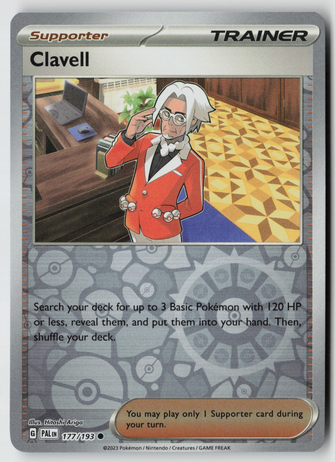 Clavell 177/193 SV02: Paldea Evolved Common Reverse Holo NM Hitoshi Ariga