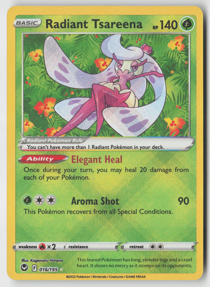 Radiant Tsareena 016/195 SWSH12: Silver Tempest Radiant Rare Holo NM Himeno