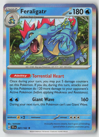 Feraligatr 041/162 SV05: Temporal Forces Rare Holo NM GOSSAN