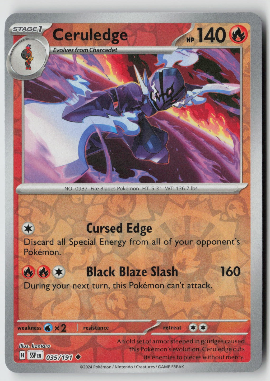Ceruledge 035/191 SV08: Surging Sparks Uncommon Reverse Holo NM kantaro