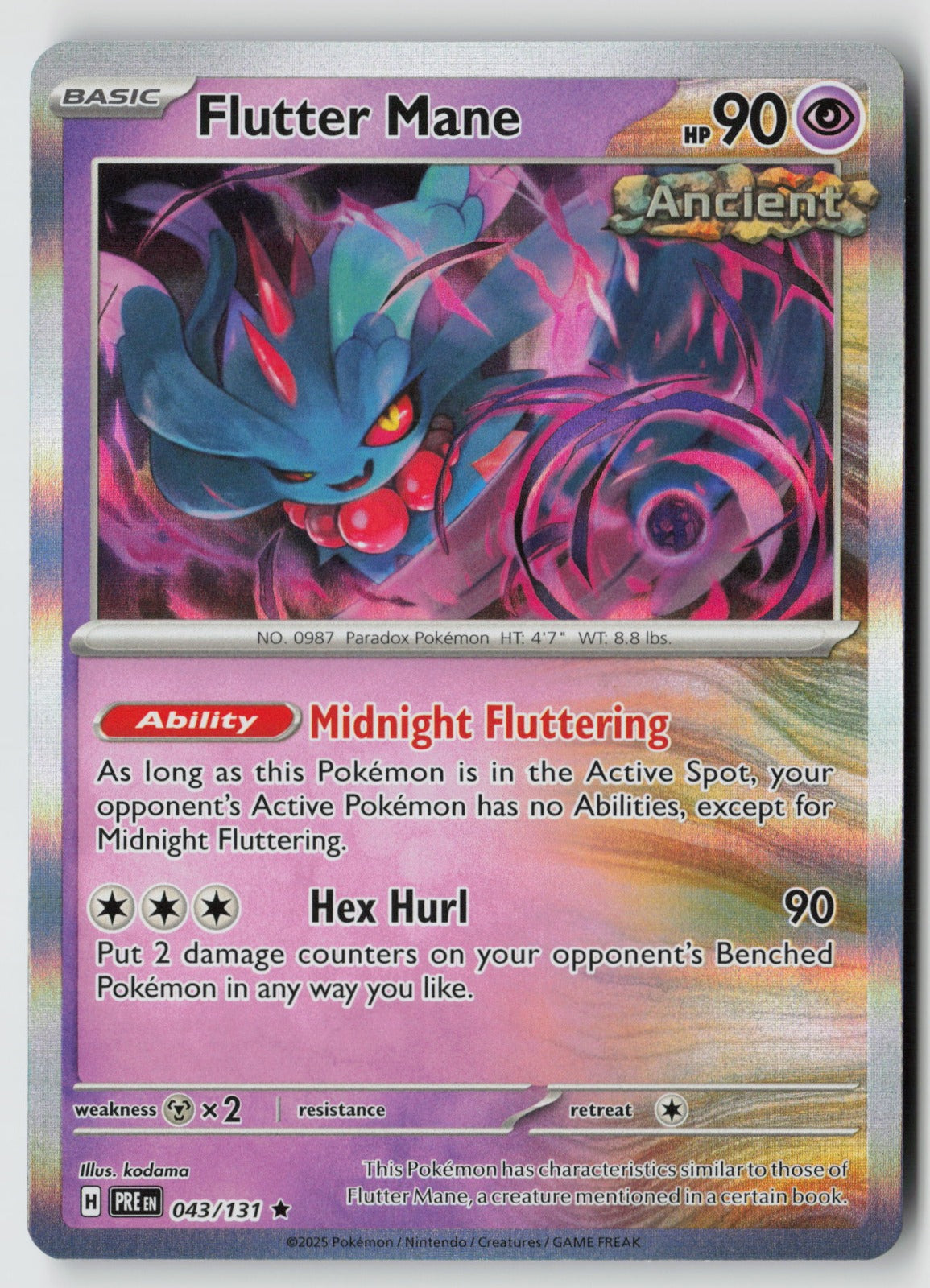 Flutter Mane (Poke Ball Pattern) 043/131 SV: Prismatic Evolutions Rare Holo NM