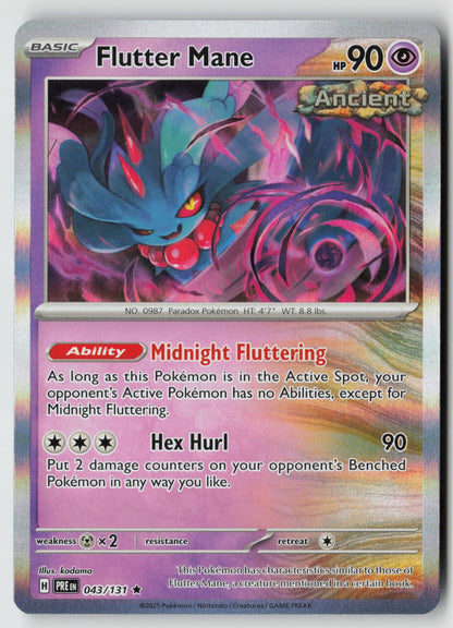 Flutter Mane (Poke Ball Pattern) 043/131 SV: Prismatic Evolutions Rare Holo NM
