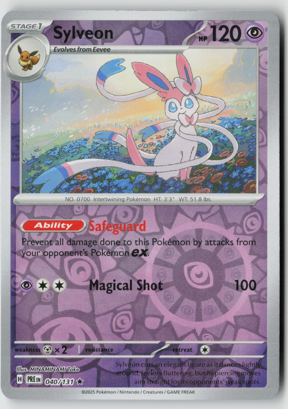 Sylveon 040/131 SV: Prismatic Evolutions Rare Reverse Holo NM MINAMINAMI Take