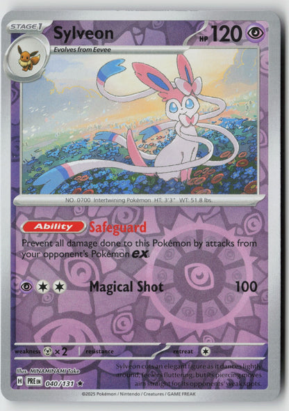 Sylveon 040/131 SV: Prismatic Evolutions Rare Reverse Holo NM MINAMINAMI Take
