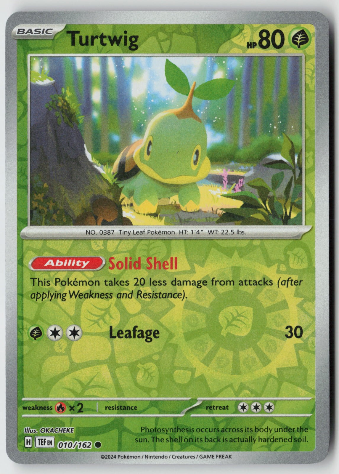 Turtwig 010/162 SV05: Temporal Forces Common Reverse Holo NM OKACHEKE