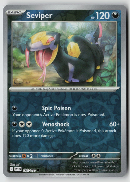 Seviper 128/198 SV01: Scarlet & Violet Base Set Common Reverse Holo NM