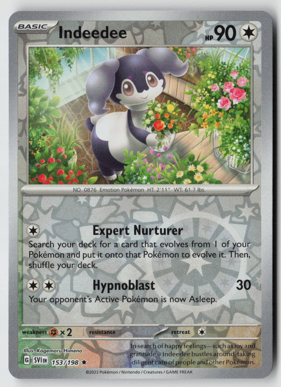 Indeedee 153/198 SV01: Scarlet & Violet Base Set Rare Reverse Holo NM