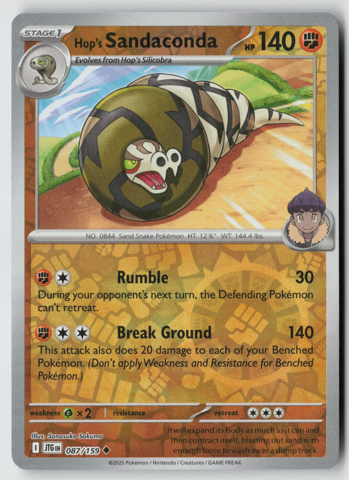 Hop's Sandaconda 087/159 SV09: Journey Together Uncommon Reverse Holo NM