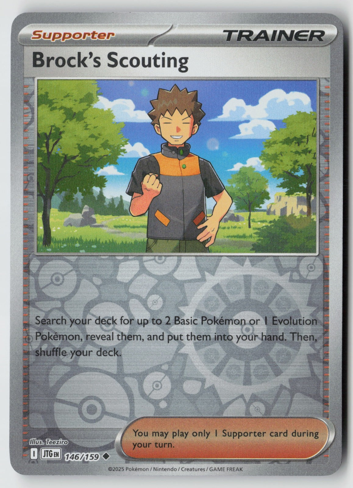 Brock's Scouting 146/159 SV09: Journey Together Uncommon Reverse Holo NM Teeziro