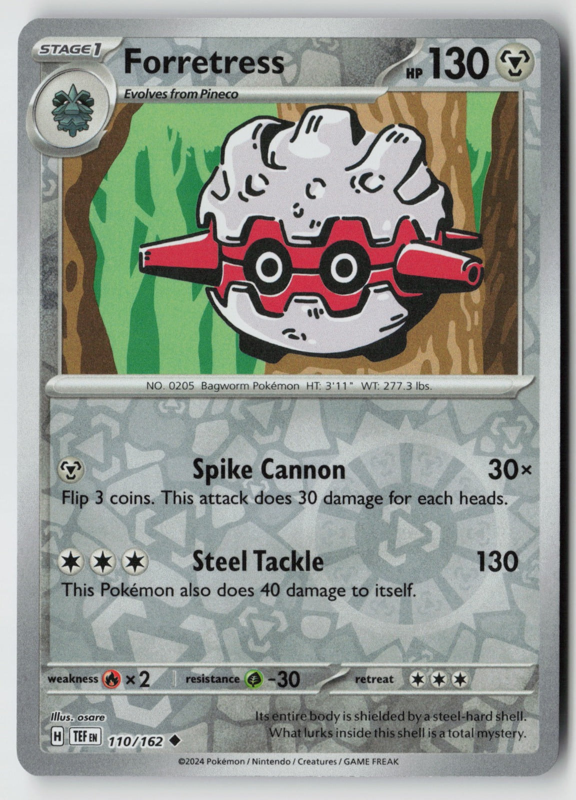 Forretress 110/162 SV05: Temporal Forces Uncommon Reverse Holo NM osare