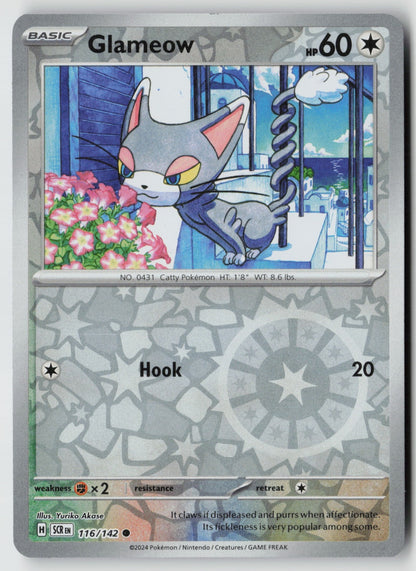 Glameow 116/142 SV07: Stellar Crown Common Reverse Holo NM Yuriko Akase