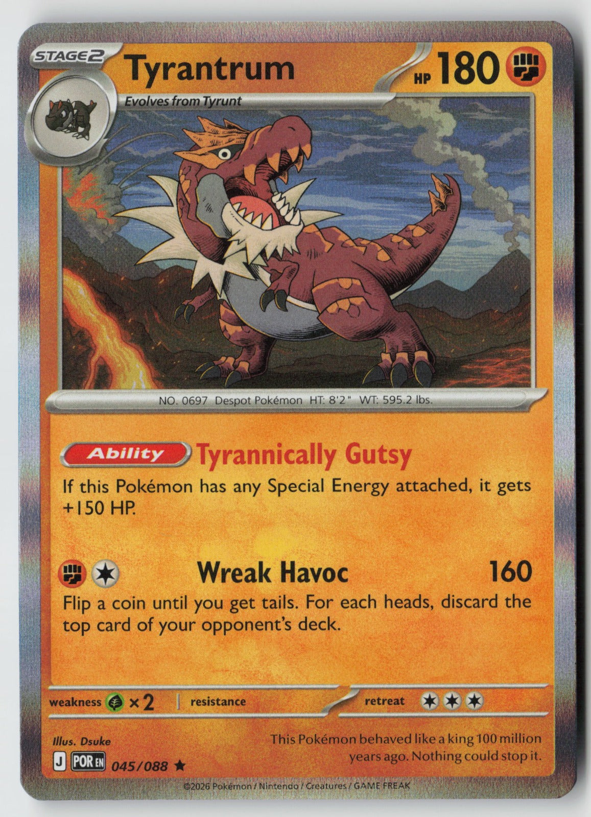 Tyrantrum 045/088 ME03: Perfect Order Rare Holo NM Dsuke