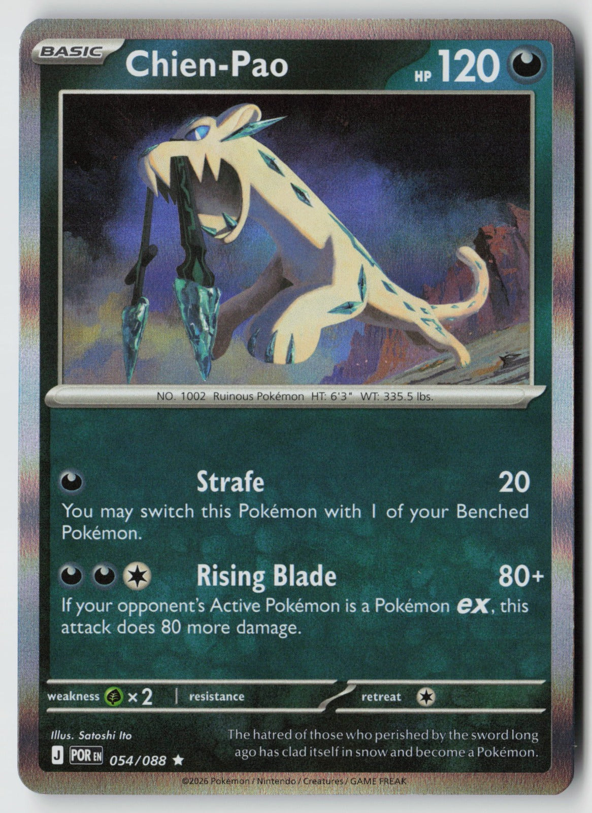 Chien-Pao 054/088 ME03: Perfect Order Rare Holo NM Satoshi Ito