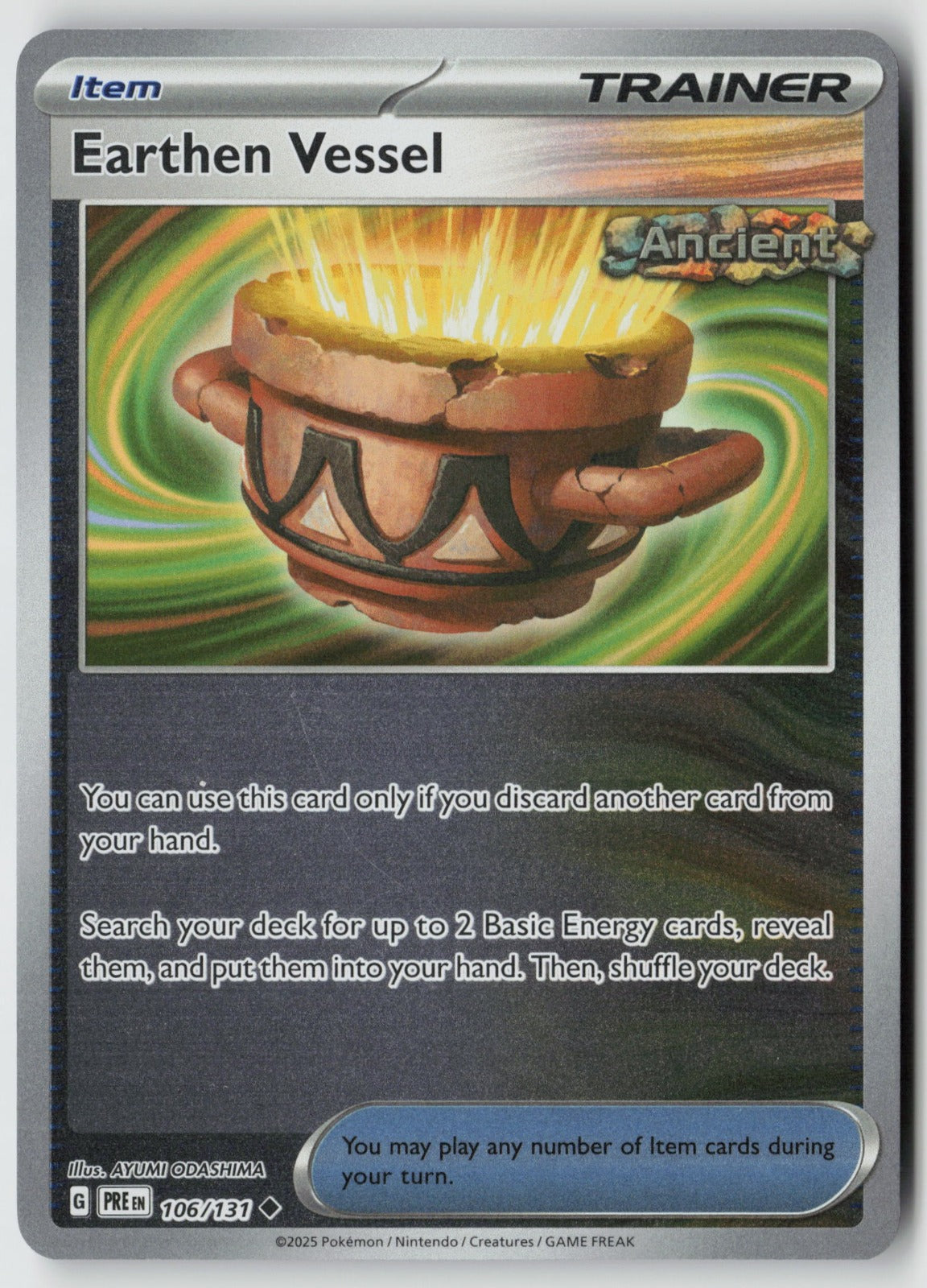 Earthen Vessel 106/131 SV: Prismatic Evolutions Uncommon Reverse Holo NM