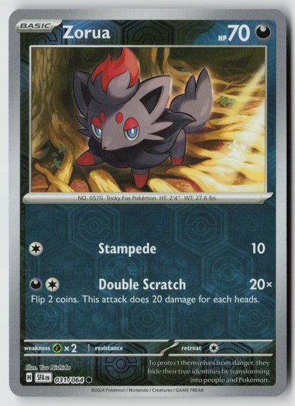 Zorua 031/064 SV: Shrouded Fable Common Reverse Holo NM Yuu Nishida