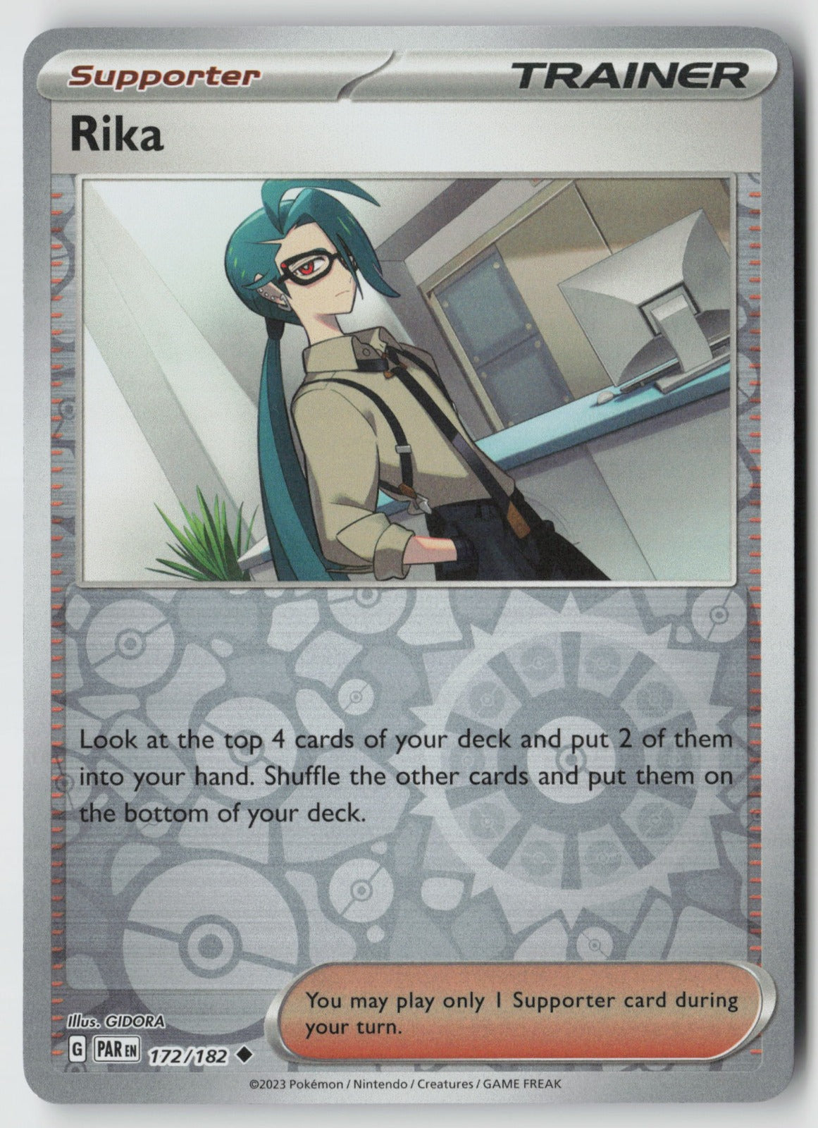 Rika 172/182 SV04: Paradox Rift Uncommon Reverse Holo NM GIDORA