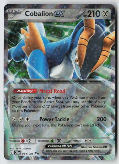 Cobalion ex 064/086 ME04: Chaos Rising Double Rare Holo NM 5ban Graphics