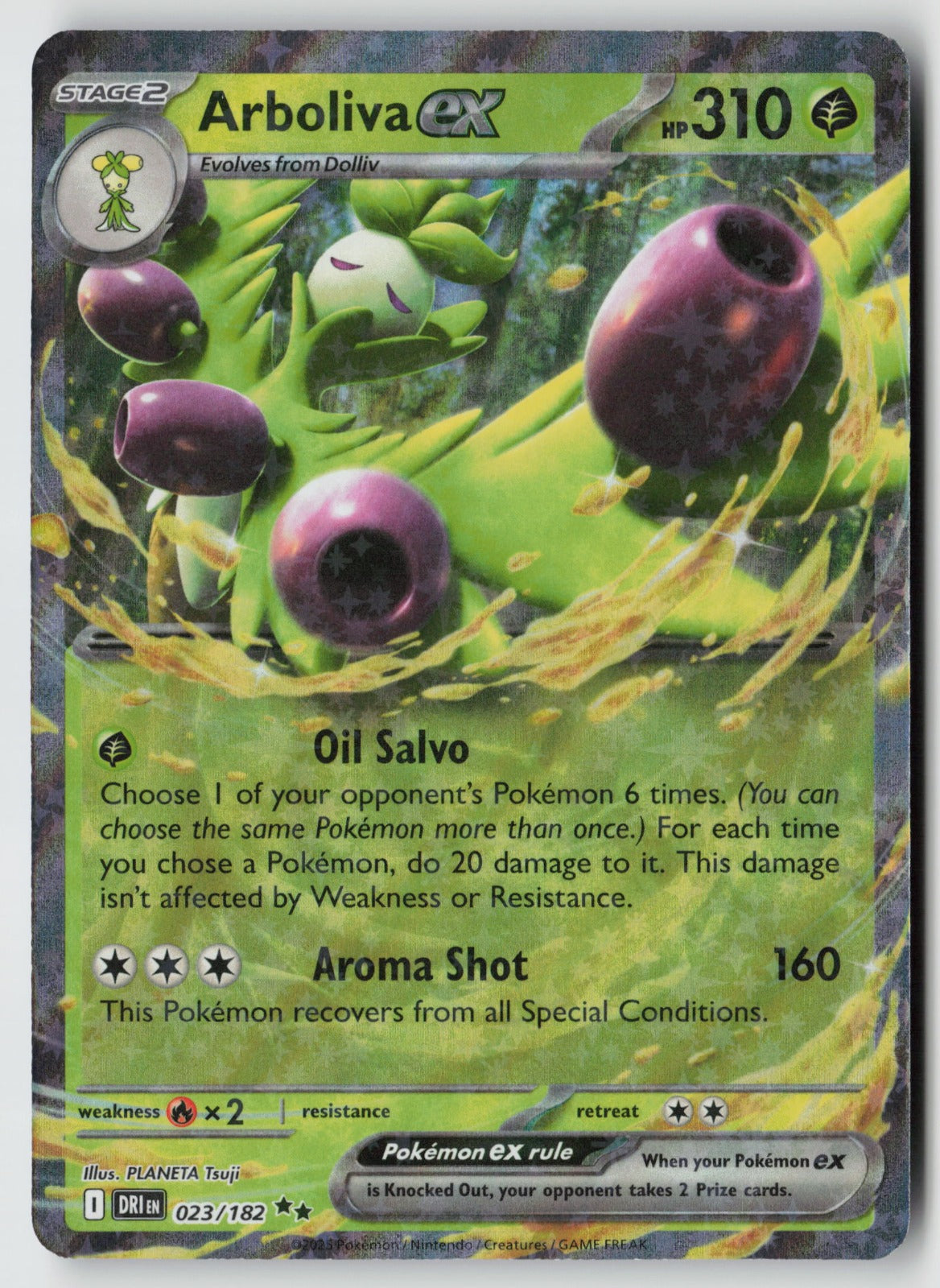 Arboliva ex 023/182 SV10: Destined Rivals Double Rare Holo NM PLANETA Tsuji