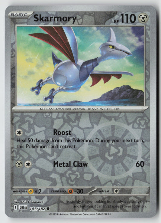 Skarmory 141/182 SV10: Destined Rivals Common Reverse Holo NM PLANETA Mochizuki
