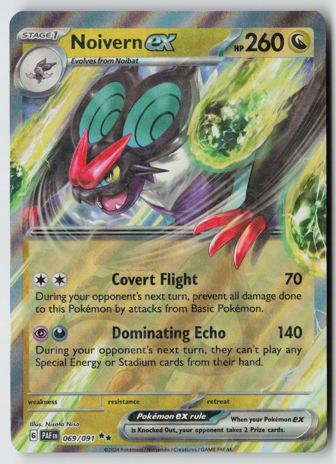 Noivern ex 069/091 SV: Paldean Fates Double Rare Holo NM Nisota Niso