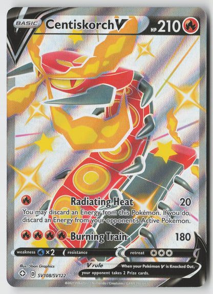 Centiskorch V SV108/SV122 Shining Fates: Shiny Vault Shiny Holo Rare NM