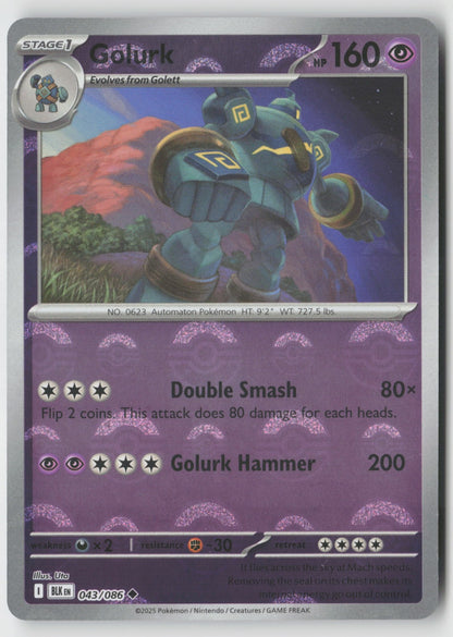 Golurk (Poke Ball Pattern) 043/086 SV: Black Bolt Uncommon Holo NM Uta