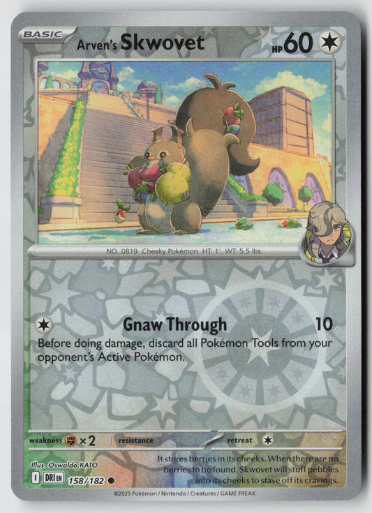 Arven's Skwovet 158/182 SV10: Destined Rivals Common Reverse Holo NM