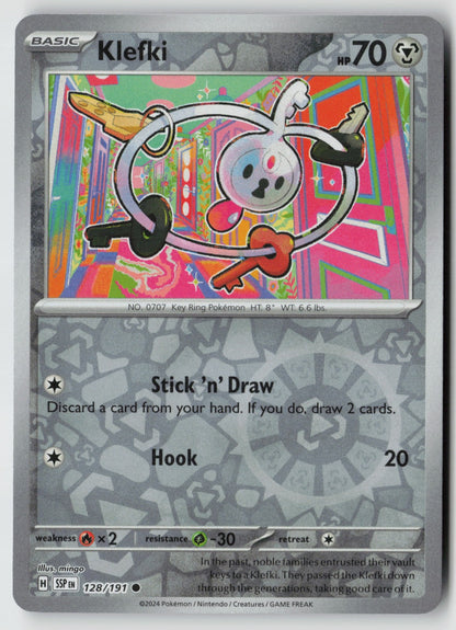 Klefki 128/191 SV08: Surging Sparks Common Reverse Holo NM mingo