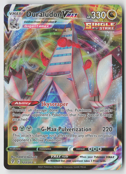 Duraludon VMAX 123/203 SWSH07: Evolving Skies Ultra Rare Holo NM