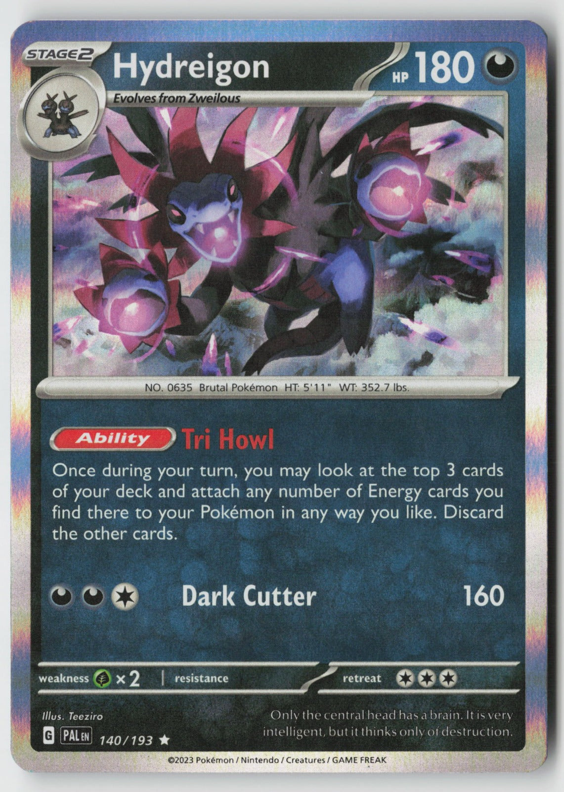 Hydreigon 140/193 SV02: Paldea Evolved Rare Holo NM Teeziro